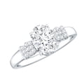 thumbnail image 1 of Rosec Jewels Lab Grown Diamond Oval Engagement Ring - Designer Ring for Women (6X8 mm, 1 Carat), 18K White Gold, US 5.00, 1 of 6