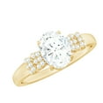 thumbnail image 1 of Rosec Jewels Lab Grown Diamond Oval Engagement Ring - Designer Ring for Women (6X8 mm, 1 Carat), 18K Yellow Gold, US 11.50, 1 of 8
