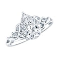 thumbnail image 1 of Rosec Jewels Lab Grown Diamond Pear Engagement Ring -0.6 Carat - Knot Ring for Women, 10K White Gold, US 7.00, 1 of 8