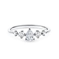 thumbnail image 1 of Rosec Jewels Lab Grown Diamond Pear Shaped Engagement Ring - EF-VS Quality Certified - 5 Stone Diamond Ring - with Jewelry Box, 10K White Gold, US 12.00, 1 of 7