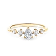 thumbnail image 1 of Rosec Jewels Lab Grown Diamond Pear Shaped Engagement Ring - EF-VS Quality Certified - 5 Stone Diamond Ring - with Jewelry Box, 14K Yellow Gold, US 5.00, 1 of 7