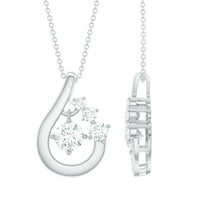 Rosec Jewels Lab Grown Diamond Pendant Cluster (EF-VS Quality) | Teardrop Necklace for Birthday, 925 Sterling Silver