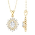 thumbnail image 1 of Rosec Jewels Lab Created Diamond Bridal Necklace (EF-VS Grade Certified) - Oval Pendant Necklace Chain - with Jewelry Box, 10K Yellow Gold, 1 of 7