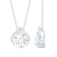 thumbnail image 1 of Rosec Jewels Lab Grown Diamond Pendant for Women (EF-VS Grade, with Chain) - Minimalist Necklace for Anniversary, 18K White Gold, 1 of 8