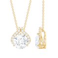 thumbnail image 1 of Rosec Jewels Lab Grown Diamond Pendant for Women (EF-VS Grade, with Chain) - Minimalist Necklace for Anniversary, 18K Yellow Gold, 1 of 8