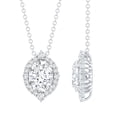 thumbnail image 1 of Rosec Jewels Lab Grown Diamond Pendant with Chain, Cocktail Necklace (1 Carat Oval Diamond, EF-VS Grade), 10K White Gold, 1 of 8