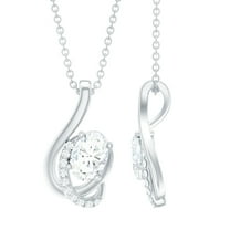 Rosec Jewels Lab Grown Diamond Pendant with Chain - EF-VS Grade Certified Necklace for Birthday, 925 Sterling Silver