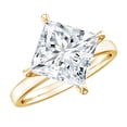 thumbnail image 1 of Rosec Jewels Lab Grown Diamond Princess Cut Engagement Ring 5 Carat - IGI Certified - E-VS1 Grade - Diamond Ring for Women, 10K Yellow Gold, US 10.50, 1 of 9