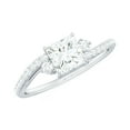 thumbnail image 1 of Rosec Jewels Lab Grown Diamond Princess Cut Engagement Ring - 5 mm - 1 ct - EF-VS Quality, 925 Sterling Silver, US 4.00, 1 of 9