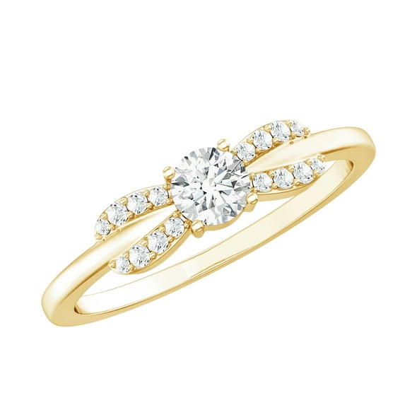 Rosec Jewels Lab Grown Diamond Promise Engagement Ring - EF-VS Quality - Ready to Gift, 18K Yellow Gold, US 8.00