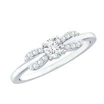 Rosec Jewels Lab Grown Diamond Promise Engagement Ring - EF-VS Quality - Ready to Gift, 925 Sterling Silver, US 4.00
