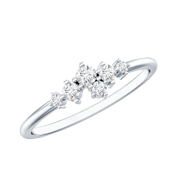 Rosec Jewels Lab Grown Diamond Promise Ring - Ef-Vs Quality Diamond Cluster Ring - Ready to Gift for Valentines Day, 925 Sterling Silver, US 4.00