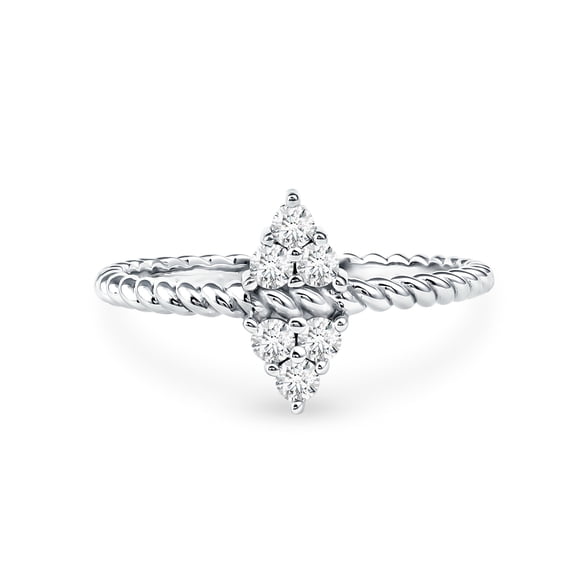 Rosec Jewels Lab Grown Diamond Promise Ring for Women - EF-VS Grade Certified - Diamond Proposal Ring - Gift for Special Occasions, 14K White Gold, US 13.00