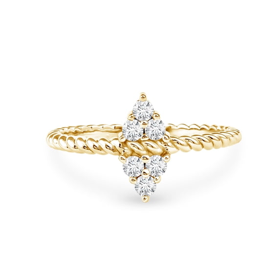 Rosec Jewels Lab Grown Diamond Promise Ring for Women - EF-VS Grade Certified - Diamond Proposal Ring - Gift for Special Occasions, 18K Yellow Gold, US 3.50