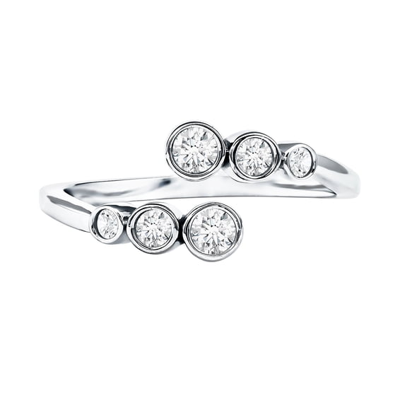 Rosec Jewels Lab Grown Diamond Promise Ring for Women - EF-VS Quality Certified - Anniversary Ring - Gift for Special Occasions, 18K White Gold, US 4.00