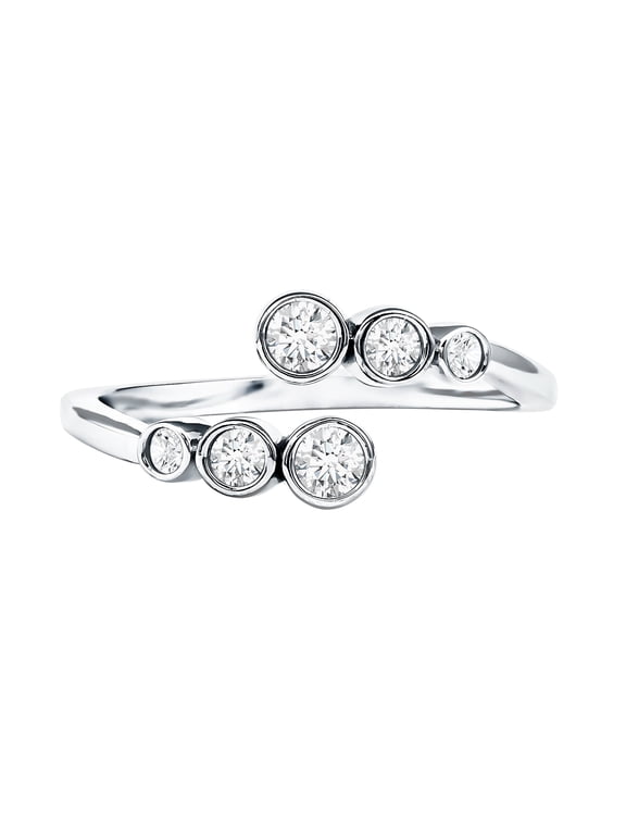 Lab Grown Diamond Promise Ring for Women - EF-VS Quality Certified - Anniversary Ring - Gift for Special Occasions, 925 Sterling Silver, US 4.00