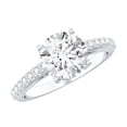 thumbnail image 1 of Rosec Jewels Lab Grown Diamond Ring 2 Carat - Circle Engagement Ring 8 mm - Certified EF-VS Quality, 14K White Gold, US 8.00, 1 of 8