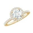 thumbnail image 1 of Rosec Jewels Lab Grown Diamond Round Engagement Ring - Ef-VS Quality Diamond Circle Ring - with Jewelry Box, 10K Yellow Gold, US 6.00, 1 of 9