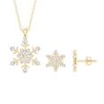 thumbnail image 1 of Rosec Jewels Lab Grown Diamond Snowflake Jewelry Set for Women (Ef-Vs Quality) - Ready to Gift Christmas Earring and Necklace Set, 14K Yellow Gold, 1 of 8