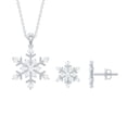 thumbnail image 1 of Rosec Jewels Lab Grown Diamond Snowflake Jewelry Set for Women (Ef-Vs Quality) - Ready to Gift Christmas Earring and Necklace Set, 18K White Gold, 1 of 8