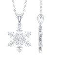 thumbnail image 1 of Rosec Jewels Lab Grown Diamond Snowflake Pendant with Chain (Ef-Vs Quality) - Winter Jewelry for Christmas (Ready to Gift), 18K White Gold, 1 of 8