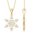 thumbnail image 1 of Rosec Jewels Lab Grown Diamond Snowflake Pendant with Chain (Ef-Vs Quality) - Winter Jewelry for Christmas (Ready to Gift), 18K Yellow Gold, 1 of 8