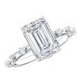 thumbnail image 1 of Rosec Jewels Lab Grown Diamond Solitaire Engagement Ring 3 Carat - E-VS1 Quality - IGI Certified Emerald Cut Diamond Ring, 925 Sterling Silver, US 4.00, 1 of 8