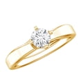 thumbnail image 1 of Rosec Jewels Lab Grown Diamond Solitaire Promise Ring - Half Ct Diamond Ring (5 mm, Ef-Vs Quality) - Valentines Day Gift, 14K Yellow Gold, US 11.00, 1 of 8