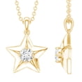 thumbnail image 1 of Rosec Jewels Lab Grown Diamond Star Pendant with Chain - EF-VS Quality Certified - Ready to Gift, 18K Yellow Gold, 1 of 8