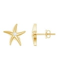 thumbnail image 1 of Rosec Jewels Lab Grown Diamond Starfish Earrings for Women - Diamond Stud Earrings with Screw Back - EF-VS Quality Certified, 10K Yellow Gold, 1 of 9