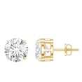 thumbnail image 1 of Rosec Jewels Lab Grown Diamond Stud Earrings 4 Carat - Solitaire Earrings - EF-VS Quality, Screw Back, 14K Yellow Gold, 1 of 7