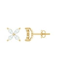 thumbnail image 1 of Rosec Jewels Lab Grown Diamond Stud Earrings - 4 Petal Flower Earrings with Screw Back (Ef-Vs Quality), 18K Yellow Gold, 1 of 8
