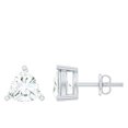 thumbnail image 1 of Rosec Jewels Lab Grown Diamond Stud Earrings Unisex - Trilliant Cut Earrings with Screw Back - EF-VS Grade, 10K White Gold, 1 of 5