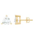 thumbnail image 1 of Rosec Jewels Lab Grown Diamond Stud Earrings Unisex - 5 mm Trilliant Cut Earrings with Screw Back - EF-VS Grade, 10K Yellow Gold, 1 of 5