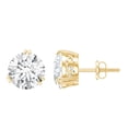 thumbnail image 1 of Rosec Jewels Lab Grown Diamond Stud Earrings for Women - 4 Carat Solitaire Earrings - EF-VS Quality, 18K Yellow Gold, 1 of 8