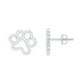 thumbnail image 1 of Rosec Jewels Lab Grown Diamond Studs - Dog Paw Earrings for Women - EF-VS Quality - Ready to Gift, 10K White Gold, 1 of 8