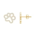 thumbnail image 1 of Rosec Jewels Lab Grown Diamond Studs - Dog Paw Earrings for Women - EF-VS Quality - Ready to Gift, 10K Yellow Gold, 1 of 7