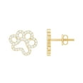 thumbnail image 1 of Rosec Jewels Lab Grown Diamond Studs - Dog Paw Earrings for Women - EF-VS Quality - Ready to Gift, 14K Yellow Gold, 1 of 8