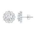 thumbnail image 1 of Rosec Jewels Lab Grown Diamond Studs - Vintage Style Diamond Earrings with Screw Back (1.9 Ct, EF-VS Quality), 18K White Gold, 1 of 6