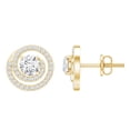 thumbnail image 1 of Rosec Jewels Lab Grown Diamond Swirl Earrings Studs with Screw Back - EF-VS Quality - Ready to Gift for Birthday, 10K Yellow Gold, 1 of 8