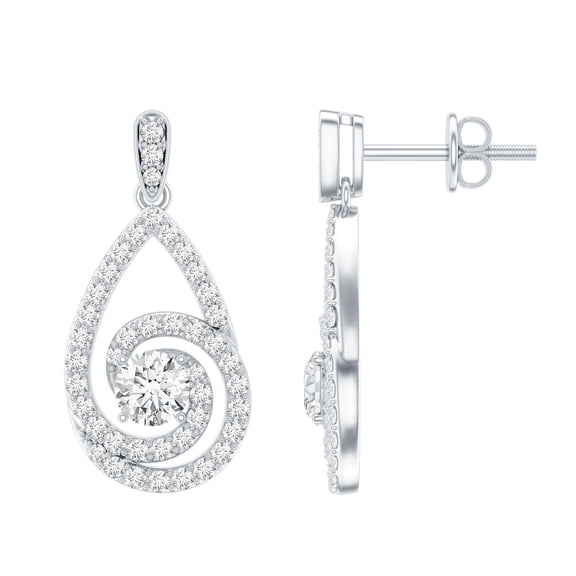 Rosec Jewels Lab Grown Diamond Teardrop Earrings for Women - EF-VS Quality - Ready to Gift for Anniversary, 925 Sterling Silver