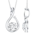 thumbnail image 1 of Rosec Jewels Lab Grown Diamond Teardrop Necklace with Star (EF-VS Grade) Ready to Gift for Valentines Day, 14K White Gold, 1 of 6
