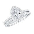 thumbnail image 1 of Rosec Jewels Lab Grown Diamond Teardrop Wedding Ring Set for Women (EF-VS Quality) - 0.68 Carat Engagement Ring with Enhancer, 18K White Gold, US 11.50, 1 of 9
