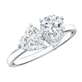 thumbnail image 1 of Rosec Jewels Lab Grown Diamond Toi Et Moi Engagement Ring - Pear and Heart Shaped Diamond Ring - EF-VS Quality - with Jewelry Box, 14K White Gold, US 5.50, 1 of 8