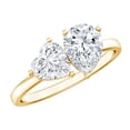 thumbnail image 1 of Rosec Jewels Lab Grown Diamond Toi Et Moi Engagement Ring - Pear and Heart Shaped Diamond Ring - EF-VS Quality - with Jewelry Box, 14K Yellow Gold, US 4.50, 1 of 8