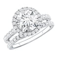 thumbnail image 1 of Rosec Jewels Lab Grown Diamond Wedding Bridal Ring Set - EF-VS Quality - 2 Carat Engagement Ring with Wedding Band, 18K White Gold, US 10.50, 1 of 8