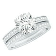 thumbnail image 1 of Rosec Jewels Lab Grown Diamond Wedding Engagement Ring Set for Women - 2 Carat Engagement Ring with Band - EF-VS Quality, 925 Sterling Silver, US 4.00, 1 of 9