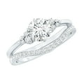 thumbnail image 1 of Rosec Jewels Lab Grown Diamond Wedding Ring Set - 1 Ct Engagement Ring with Enhancer - EF-VS Grade, 925 Sterling Silver, US 4.00, 1 of 9