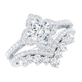 thumbnail image 1 of Rosec Jewels Lab Grown Diamond Wedding Ring Set - Floral Inspired Engagement Ring with Band (EF-VS Grade), 925 Sterling Silver, US 5.50, 1 of 7