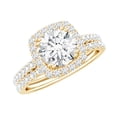 thumbnail image 1 of Rosec Jewels Lab Grown Diamond Wedding Ring Set - Halo Engagement Ring with Band (EF-VS Grade), 14K Yellow Gold, US 6.50, 1 of 8